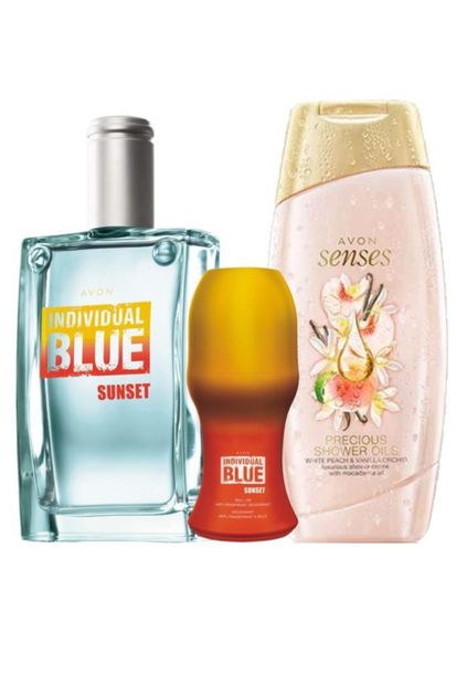 AVON Individual Blue Sunset Erkek Parfüm Rollon Ve Duş Jeli Paketi - 1