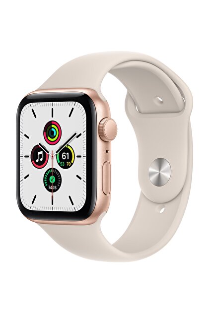 Apple Watch SE 44mm GPS Altın Alüminyum Kasa ve Yıldız Işığı Spor