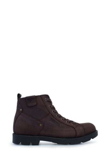 Men's Brown Leather Zippered Boots M5635cko