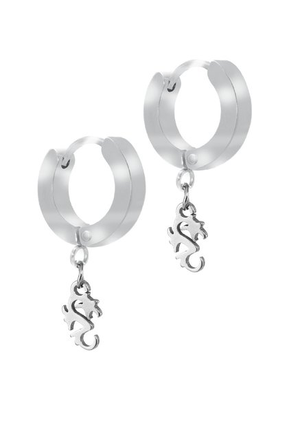 Men's Silver Color Dangle Dragon Object Steel Earrings