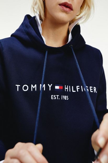 Tommy Hilfiger Kadın Geniş Kalıp Sweatshirt Ww0ww26410 Lacivert - 3