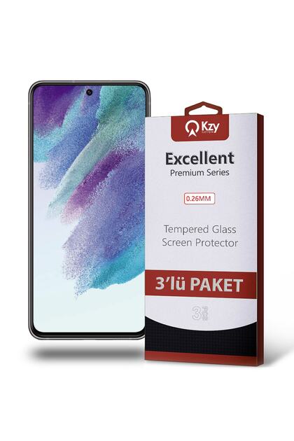 Samsung Galaxy S21 Fe Uyumlu Temperli Ekran Koruyucu Kırılmaz Cam Ekonomik 3'lü Paket