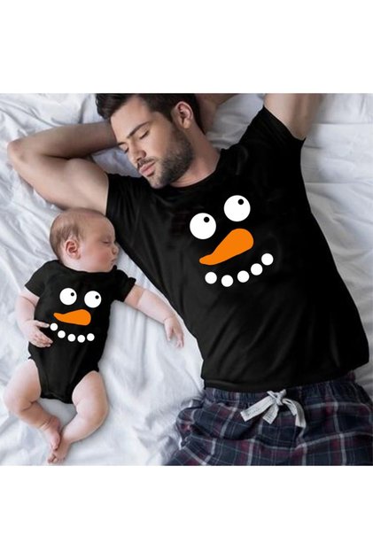 New Year's Outfit Black Tshirt Bodysuit (This is a single product, add 2 pieces to the cart to make a combination)