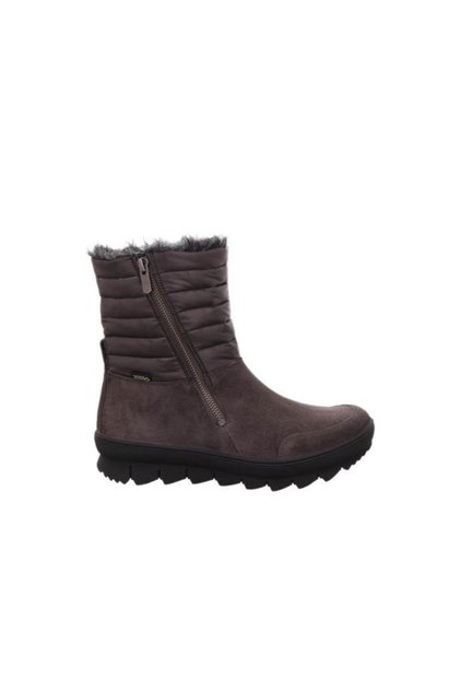 Hafif, Kalın Taban Gore-tex Fermuarlı Kar Botu, Koyu Gri Süet Kumaş