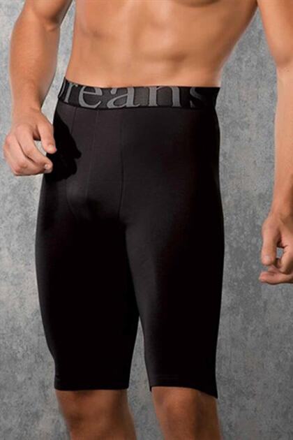 Erkek Siyah Modal Esnek Uzun Paça Boxer 1785