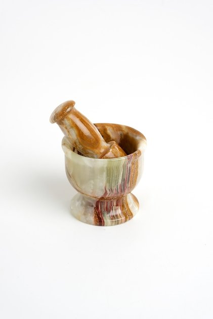Mermer Havan Yeşil - Sarımsak Ezici 7x7cm