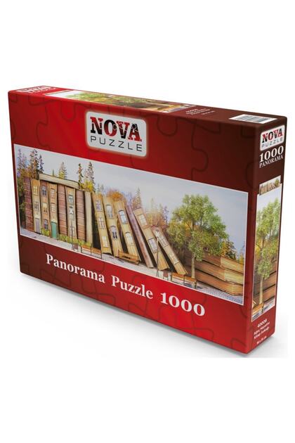 Nova Puzzle 1000 Parça Ağaç Hayattır Kitap Sokağı Panoramik Puzzle