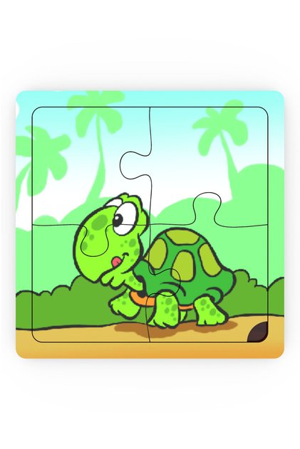 أحجية السلحفاة الخشبية الصغيرة من مينيك تويز (4 قطع)