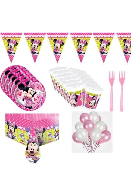 Minnie Mouse 16 Kişilik Doğum Günü Parti Seti