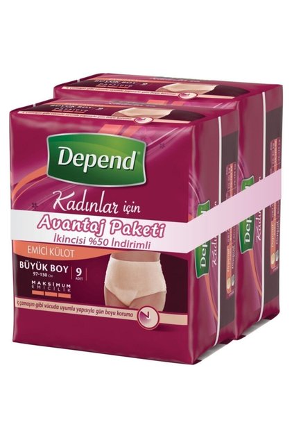 Absorbent Panties Women's Large 9+9 Advantage Package