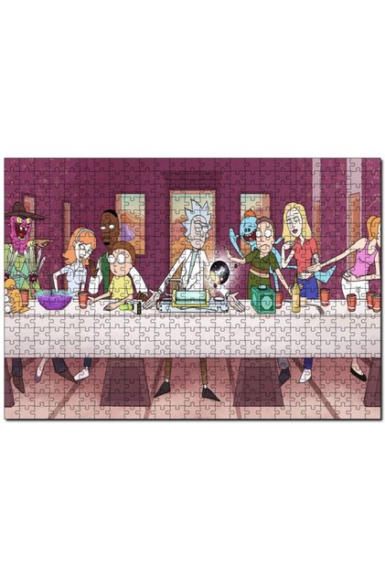 Cakasepetim Last Evening Rick and Morty Image 120 Piece Puzzle Jigsaw Mdf (Wood)