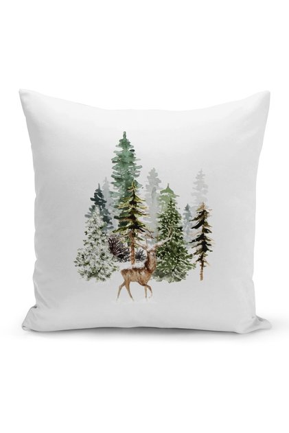 New Year Christmas Pattern Double Sided Digital Printed Throw Pillow Cover