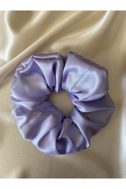 Purple ( Lilac ) Satin Hair Rubber Buckle New Season Women's Accessory