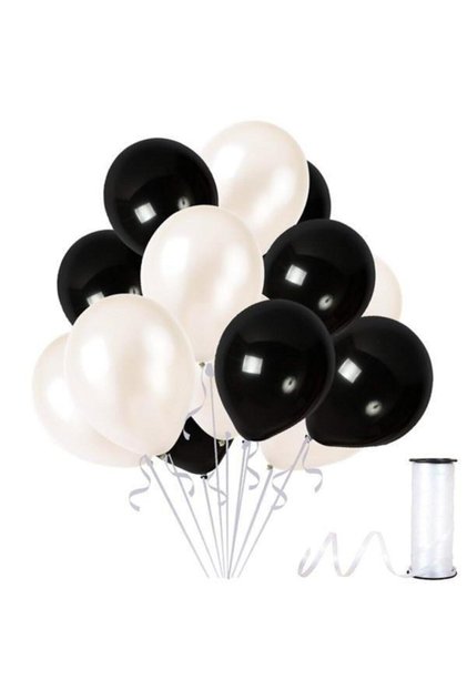 White-black Metallic Pearlescent Balloon 50 Pieces