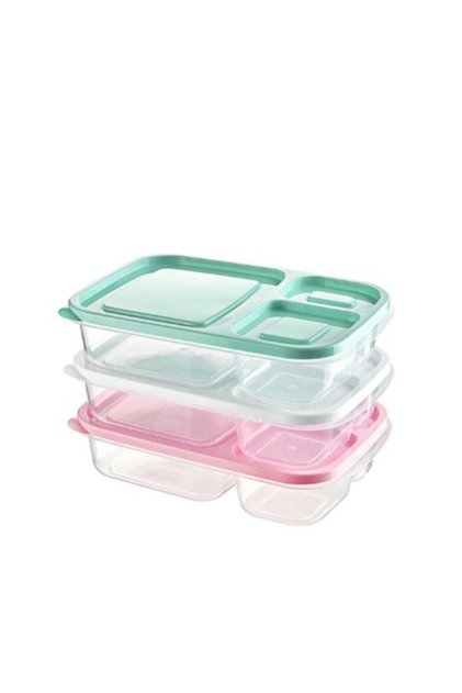 3-Compartment Smart Rectangular Storage Container (3 Pieces)