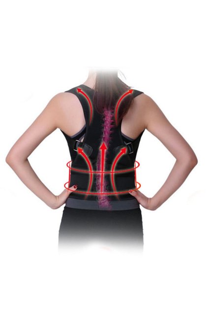Unisex Black Back Waist Support Apparatus Upright Posture Corset
