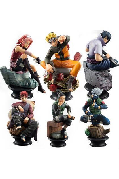 NARUTO フィギュア 7体セット BANDAI Naruto Actıon Fıgure - Anıme Manga Figür Biblo 8 Cm - 6 Lı
