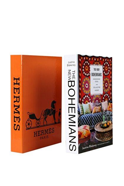 Pack of 2 Hermes/bohems Decorative Book Box