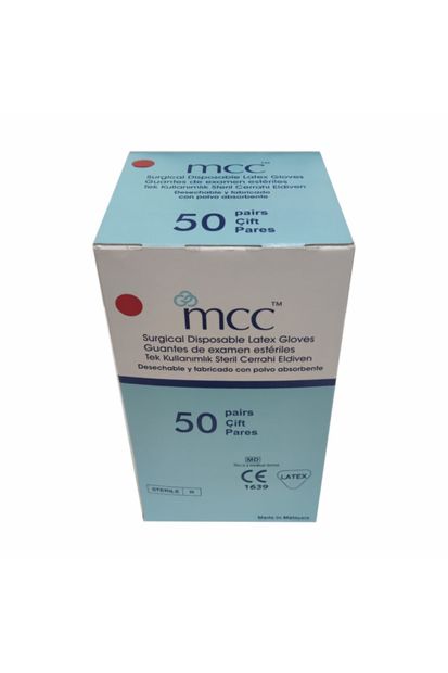 MCC Steril Cerrahi Eldiven Pudralı - 50 Çift ( 8 - Numara ) - 1
