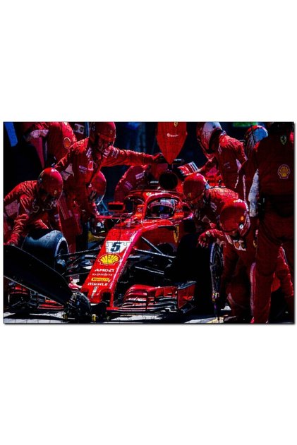 Cakasepetim Ferrari F1 Formula 1 Pit Stop Visual 500 Piece Puzzle Jigsaw Mdf (Wood)