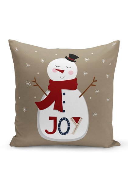 New Year Christmas Pattern Double Sided Digital Printed Throw Pillow Cover