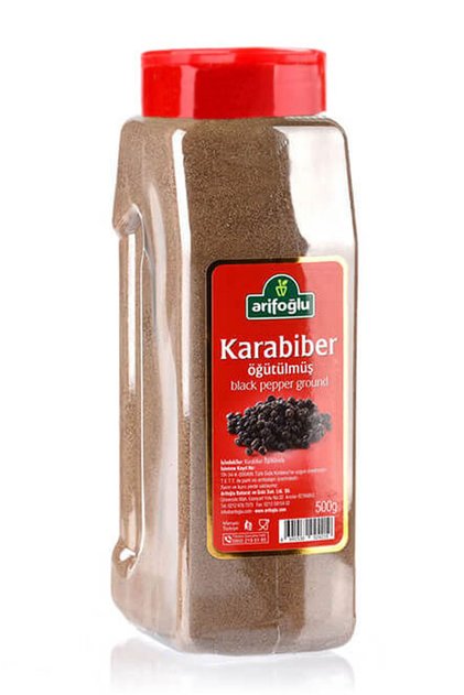 Karabiber Öğütülmüş Toz Baharat 500 gr Pet Şişe Yemeklere Lezzet Katar