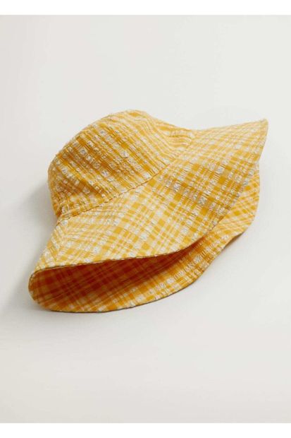 MANGO Woman Kadın Sarı Dokuma Bucket Şapka 87096317 - 5