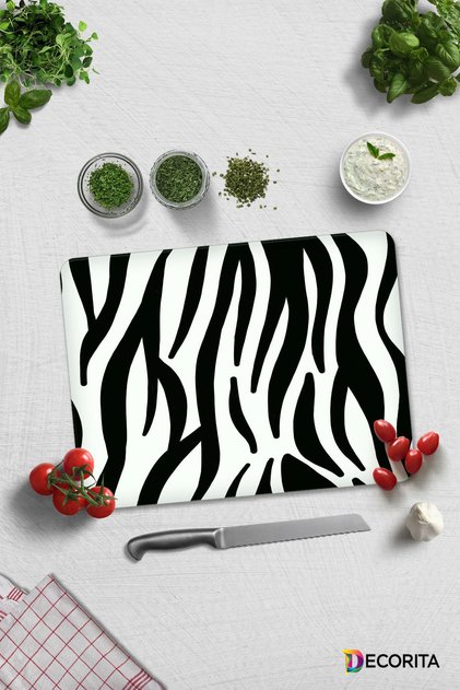 Zebra Pattern | Glass Cutting Board - Glass Cutting Board | 30cm X 40cm