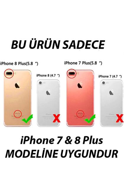 Molly Iphone 7/8 Plus Uyumlu Kenarları Pembe Renkli Simli Şeffaf