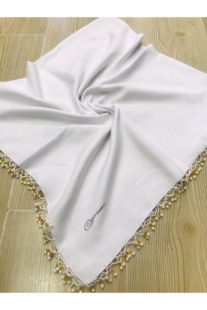 White Hand Embroidered Pearl Beaded Nanny Embroidered Writings