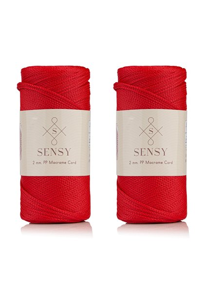 Premium 400 gr Polyester Macrame Thread 2 Mm Set of 2 Red Macrame Thread Pad Bag Thread No:4