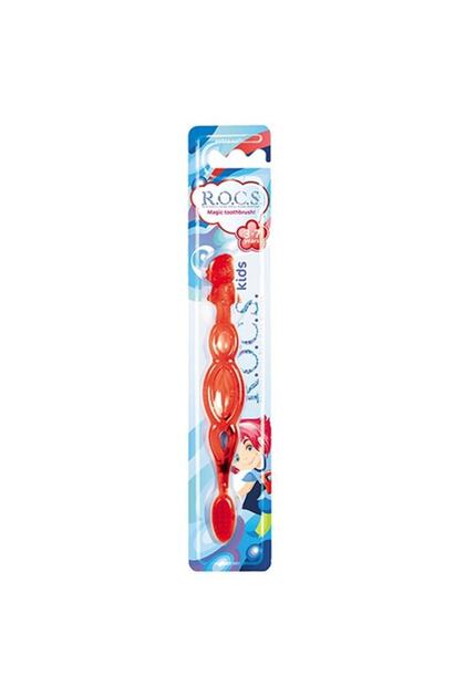 Rocs Kids Soft Children's Toothbrush for Ages 3-7, Red