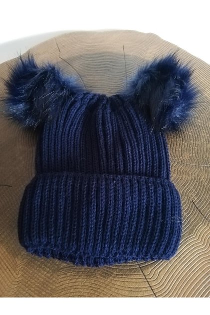 Beretă cu pompon dublu pentru femei K2390-07-026
