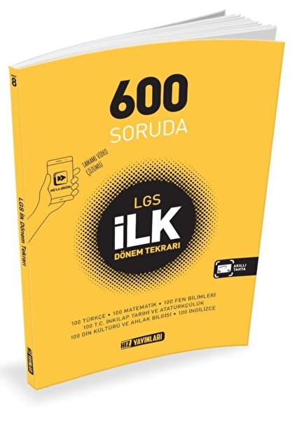 Hız Yayınları Hız Yayınları 600 Soruda Lgs Ilk Dönem Tekrarı