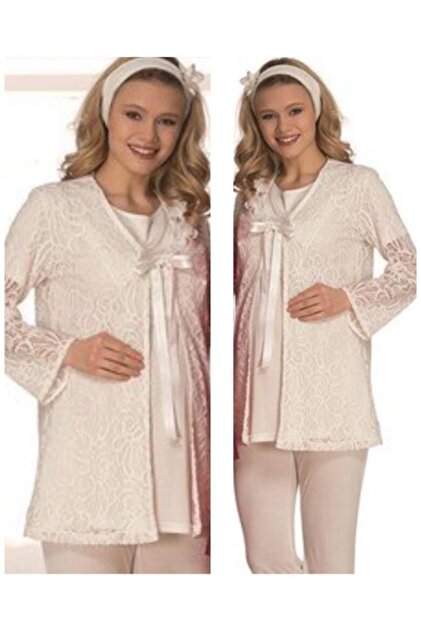 1806 Maternity Lace Dressing Gown Pajamas Dressing Gown Set