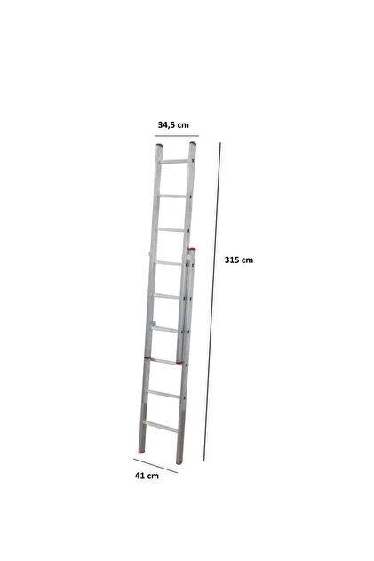 2+2 Toplam 4 Metre Endüstriyel Alüminyum Sürgülü (ptt) Merdiveni