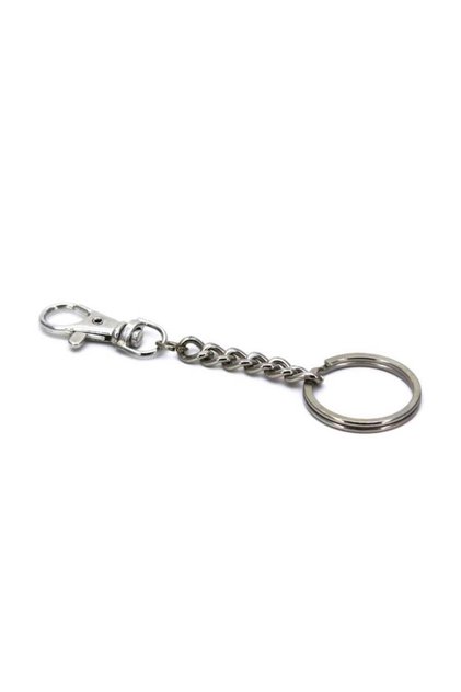 5 Adet - 32 Mm Nikel Kaplama Zincirli Anahtarlık Halkası Ve 15x38 Mm Paris Kanca Set
