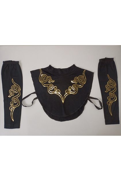 Kadın Tesettür Desenli Kolluk Boyunluk Set