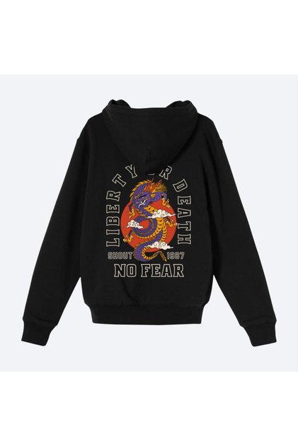 Oversize Liberty Or Death Oldschool Unisex Zip Up Hoodie