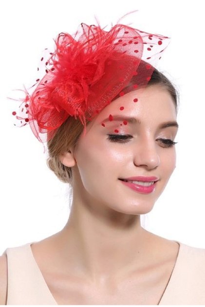 Red New Year's Hat, Henna Night, Wedding Hat, Voile Veil, Bridal Veil