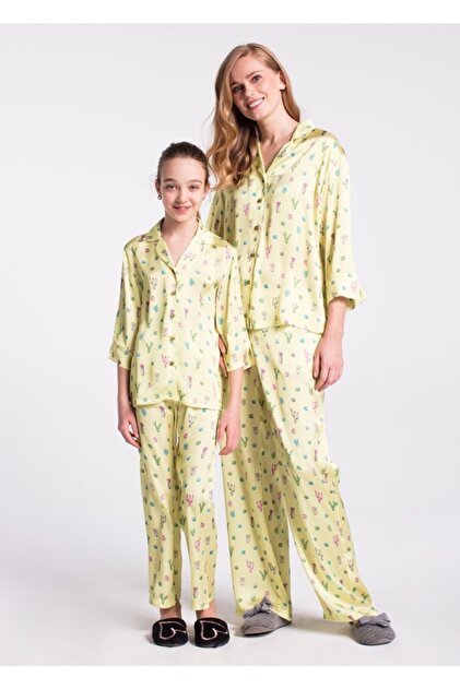 Dagi Kız Çocuk Sarı Gömlek Truva Kolsuz Pijama Takımı K0218Y0012 - 1