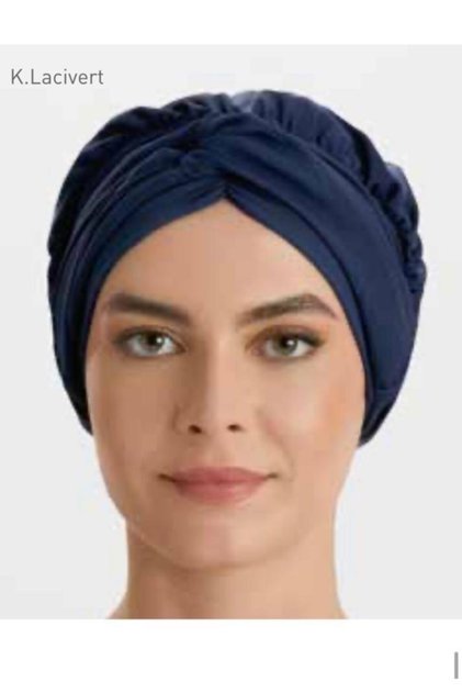Women's Dark Navy Blue Hijab Swimsuit Cap
