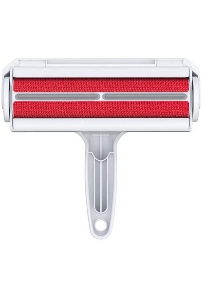 Lint Collector Roller Brush with Wheels Red