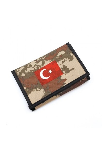 Asker Ipli Boyuna Asılabilen& Fermuarlı Bayraklı Cüzdan