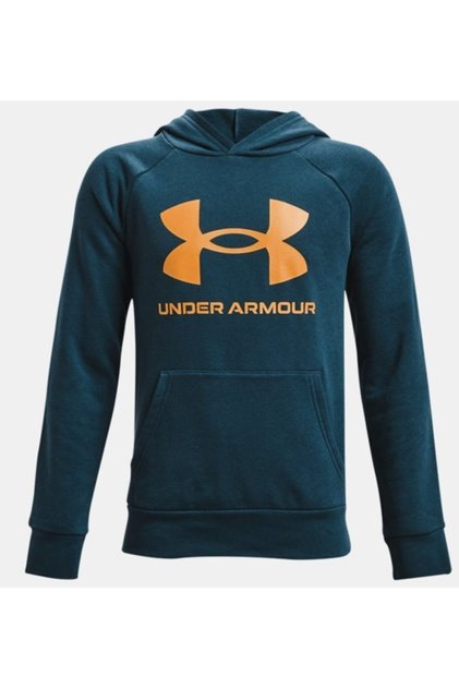 Erkek Çocuk UA Rival Fleece Big Logo Kapüşonlu Üst - 1357585-413