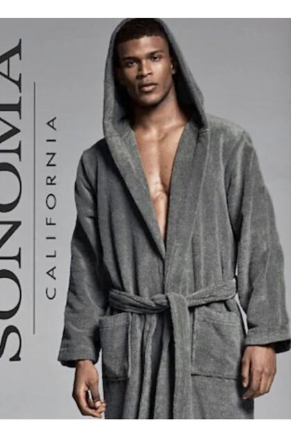 Hooded Microcotton Bathrobe Gray