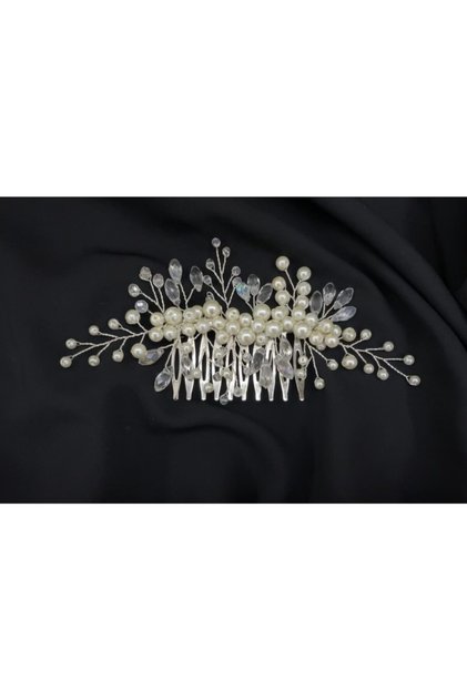 Accesoriu de păr pentru mireasă cu perle și pietre de cristal