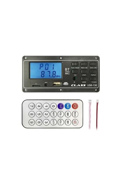 Usb-130 Usb Sd Mıc Aux Bluetooth Kumandalı Ekranlı Çevirici Dijital Player Board