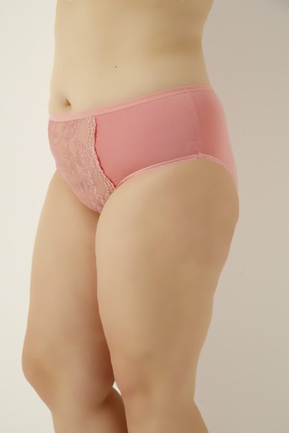 Women's Pink Lace Bato Big Size Panties 716