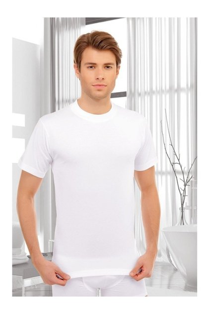 Men's White 3-Piece Round Crew Neck Undershirt